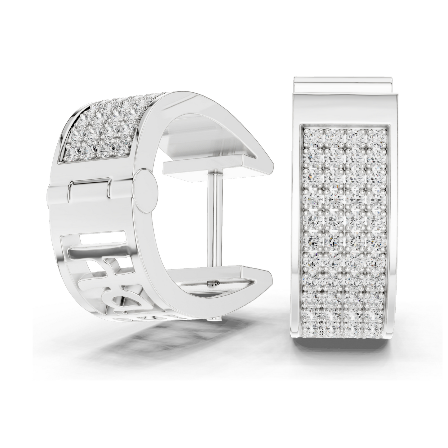 0.624 CT Lab Diamond Hoop Earrings | VVS-VS EF CVD Diamonds | 18KT, 14KT, 10KT Gold & 925 Silver | Rose, Yellow, White Gold | Luxury Fine Jewelry