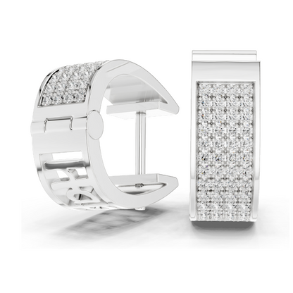 0.624 CT Lab Diamond Hoop Earrings | VVS-VS EF CVD Diamonds | 18KT, 14KT, 10KT Gold & 925 Silver | Rose, Yellow, White Gold | Luxury Fine Jewelry