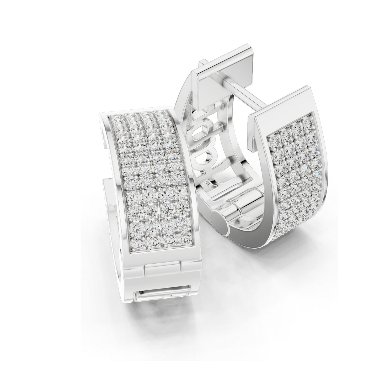 0.624 CT Lab Diamond Hoop Earrings | VVS-VS EF CVD Diamonds | 18KT, 14KT, 10KT Gold & 925 Silver | Rose, Yellow, White Gold | Luxury Fine Jewelry