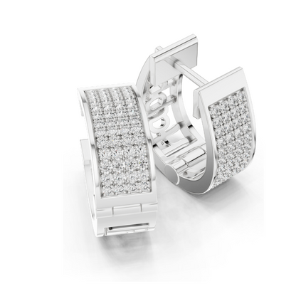 0.624 CT Lab Diamond Hoop Earrings | VVS-VS EF CVD Diamonds | 18KT, 14KT, 10KT Gold & 925 Silver | Rose, Yellow, White Gold | Luxury Fine Jewelry