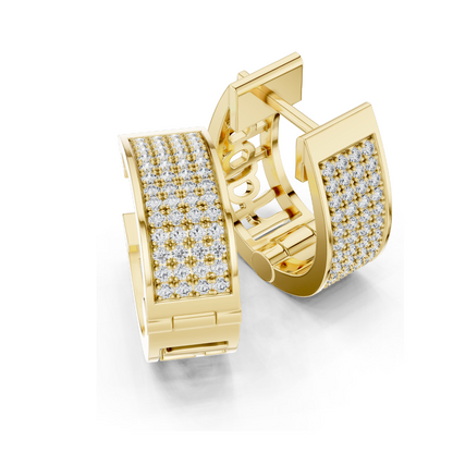 0.624 CT Lab Diamond Hoop Earrings | VVS-VS EF CVD Diamonds | 18KT, 14KT, 10KT Gold & 925 Silver | Rose, Yellow, White Gold | Luxury Fine Jewelry