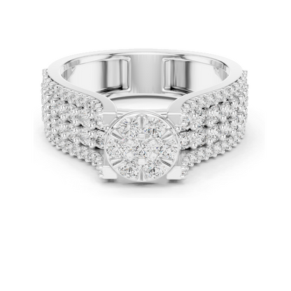 1.005 CT Round Cluster Lab Diamond Ring for Women | VVS-VS EF Clarity | 18KT, 14KT, 10KT Gold & 925 Silver | Rose, Yellow, White Gold | Moissanite Option