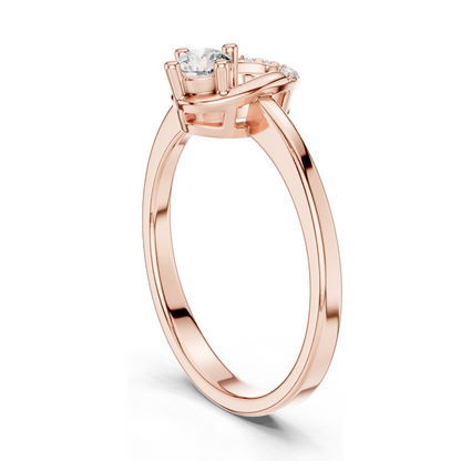 0.183 CT Horseshoe Lab Diamond Ring for Women | VVS-VS EF CVD Diamonds | 18KT, 14KT, 10KT Gold & 925 Silver | Rose, Yellow & White Gold | Lucky Design Engagement Ring