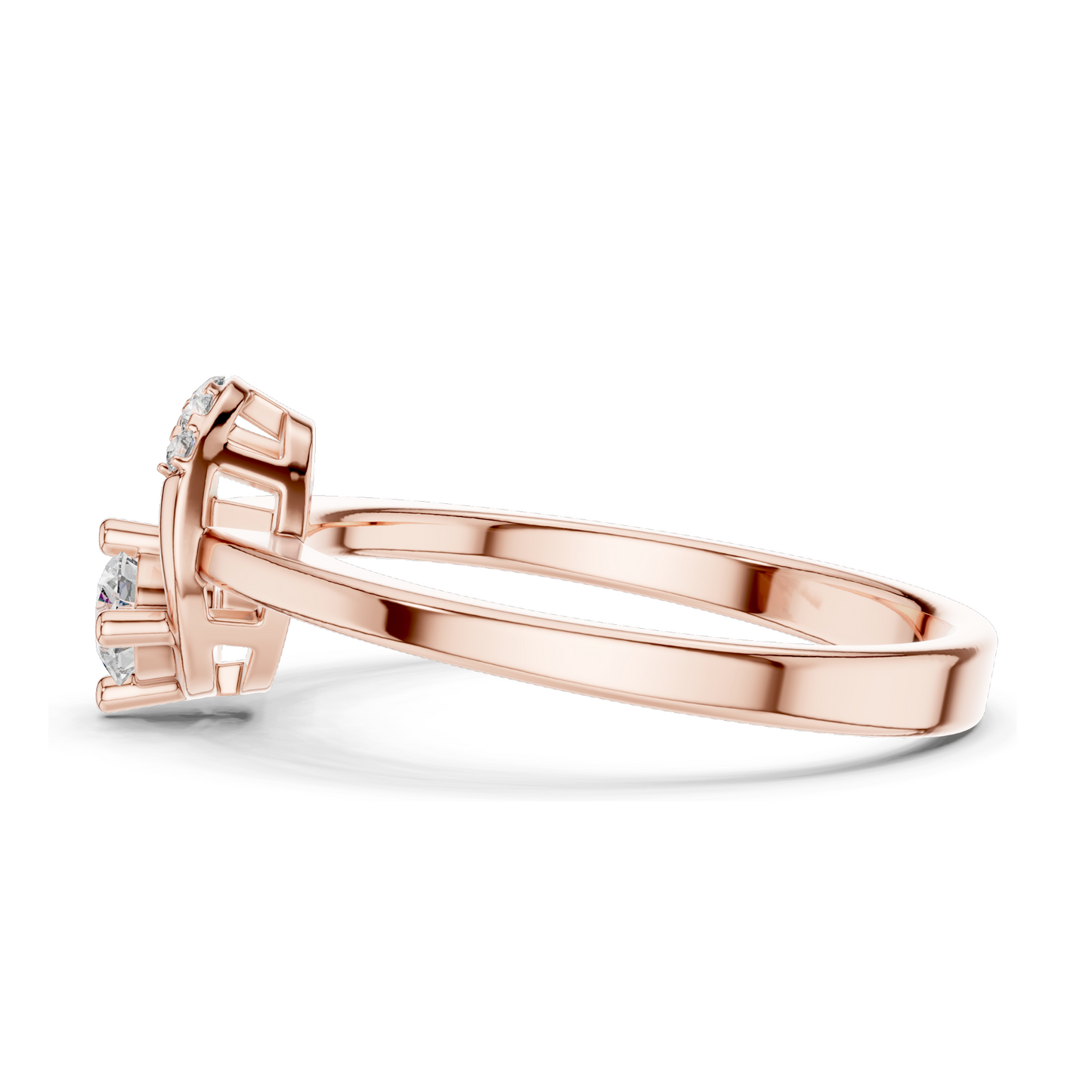 0.183 CT Horseshoe Lab Diamond Ring for Women | VVS-VS EF CVD Diamonds | 18KT, 14KT, 10KT Gold & 925 Silver | Rose, Yellow & White Gold | Lucky Design Engagement Ring