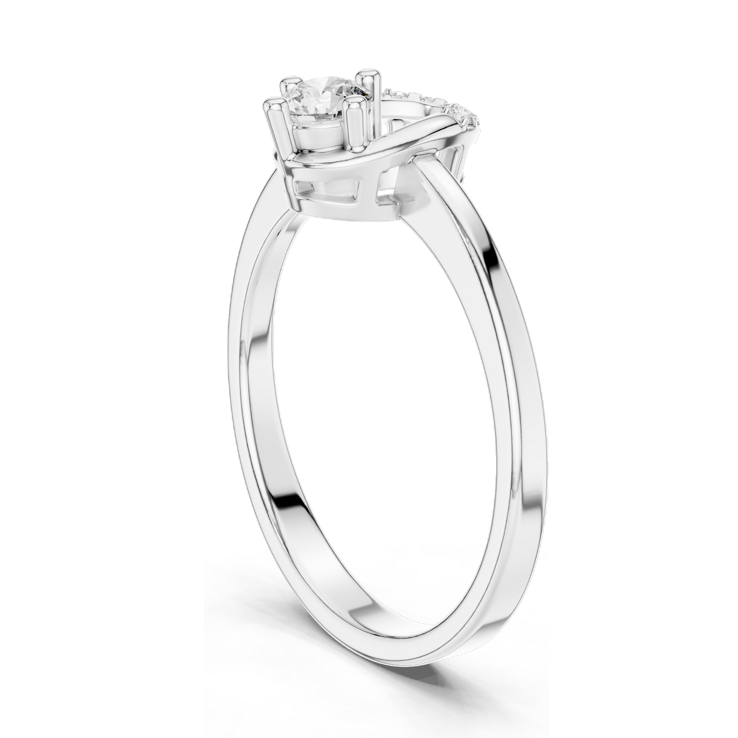 0.183 CT Horseshoe Lab Diamond Ring for Women | VVS-VS EF CVD Diamonds | 18KT, 14KT, 10KT Gold & 925 Silver | Rose, Yellow & White Gold | Lucky Design Engagement Ring