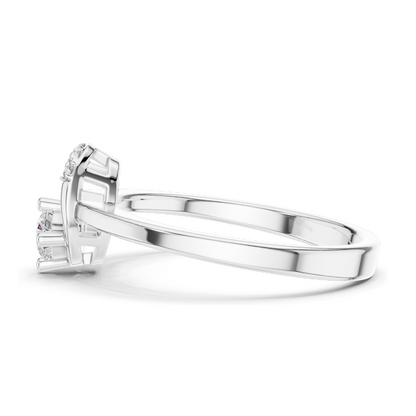 0.183 CT Horseshoe Lab Diamond Ring for Women | VVS-VS EF CVD Diamonds | 18KT, 14KT, 10KT Gold & 925 Silver | Rose, Yellow & White Gold | Lucky Design Engagement Ring