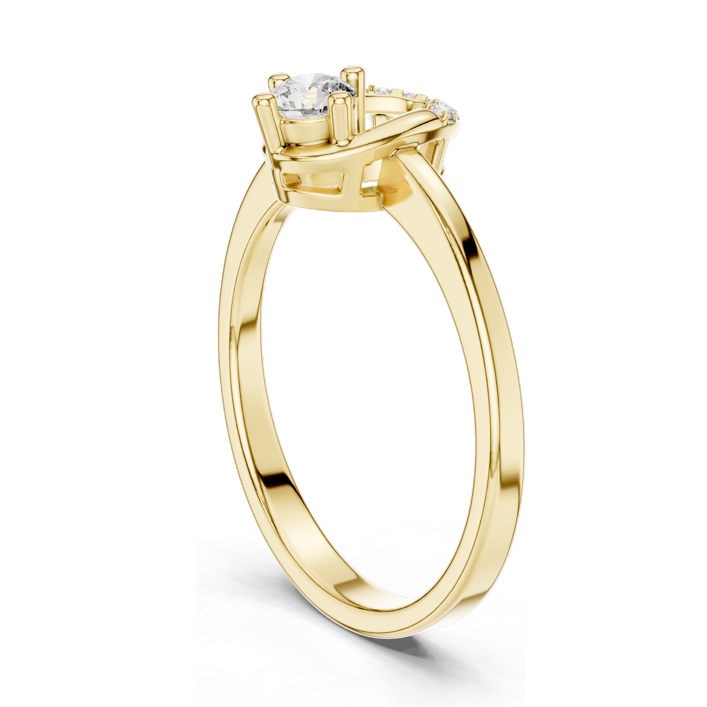 0.183 CT Horseshoe Lab Diamond Ring for Women | VVS-VS EF CVD Diamonds | 18KT, 14KT, 10KT Gold & 925 Silver | Rose, Yellow & White Gold | Lucky Design Engagement Ring