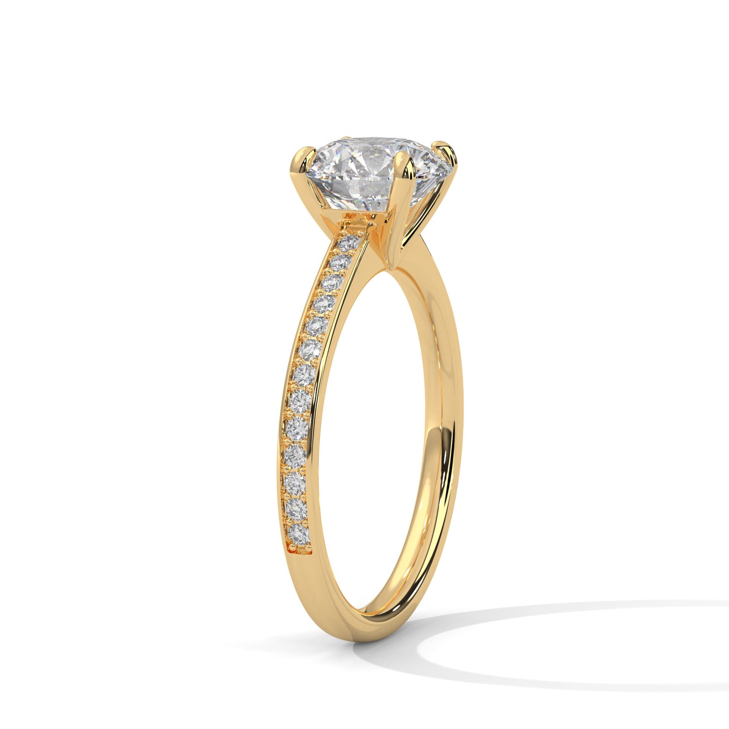 2CT Lab Grown Diamond Engagement Ring | VVS Clarity Solitaire with Side Stones | Solid Gold Wedding Ring | Ethical Diamond Ring for Her