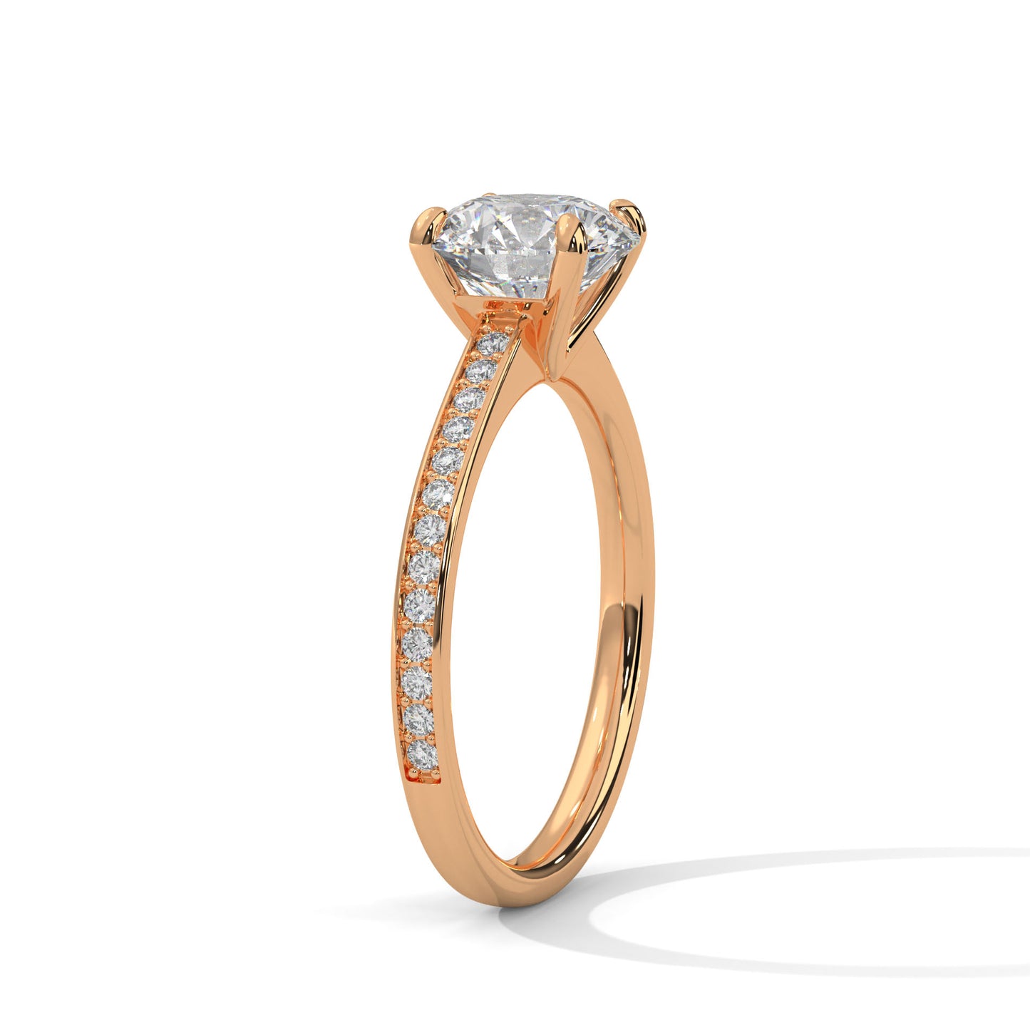 2CT Lab Grown Diamond Engagement Ring | VVS Clarity Solitaire with Side Stones | Solid Gold Wedding Ring | Ethical Diamond Ring for Her