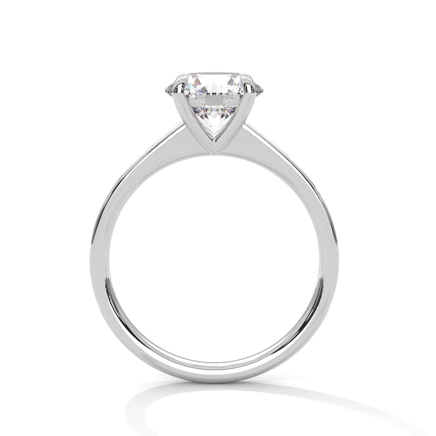 2CT Lab Grown Diamond Engagement Ring | VVS Clarity Solitaire with Side Stones | Solid Gold Wedding Ring | Ethical Diamond Ring for Her