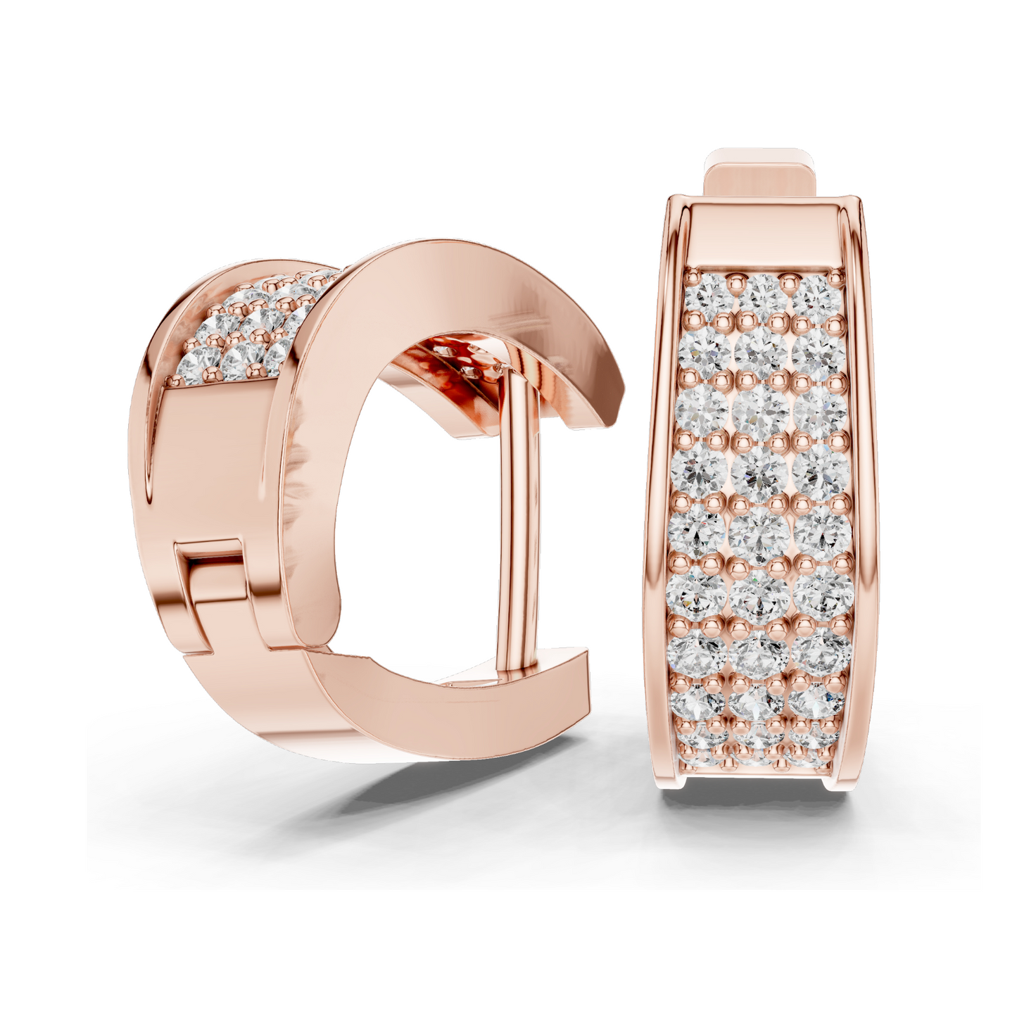 0.694 CT Lab-Grown Diamond Hoop Earrings | Round Brilliant Cut | 18KT, 14KT, 10KT Gold & 925 Silver | Rose, Yellow, White Gold | Luxury Fine Jewelry