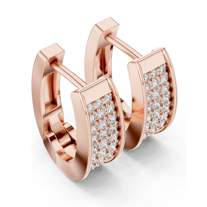 0.694 CT Lab-Grown Diamond Hoop Earrings | Round Brilliant Cut | 18KT, 14KT, 10KT Gold & 925 Silver | Rose, Yellow, White Gold | Luxury Fine Jewelry
