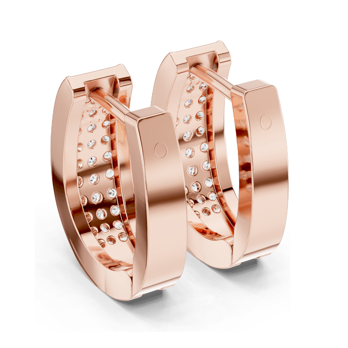 0.694 CT Lab-Grown Diamond Hoop Earrings | Round Brilliant Cut | 18KT, 14KT, 10KT Gold & 925 Silver | Rose, Yellow, White Gold | Luxury Fine Jewelry