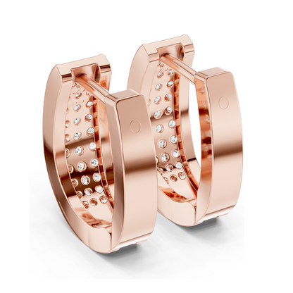 0.694 CT Lab-Grown Diamond Hoop Earrings | Round Brilliant Cut | 18KT, 14KT, 10KT Gold & 925 Silver | Rose, Yellow, White Gold | Luxury Fine Jewelry