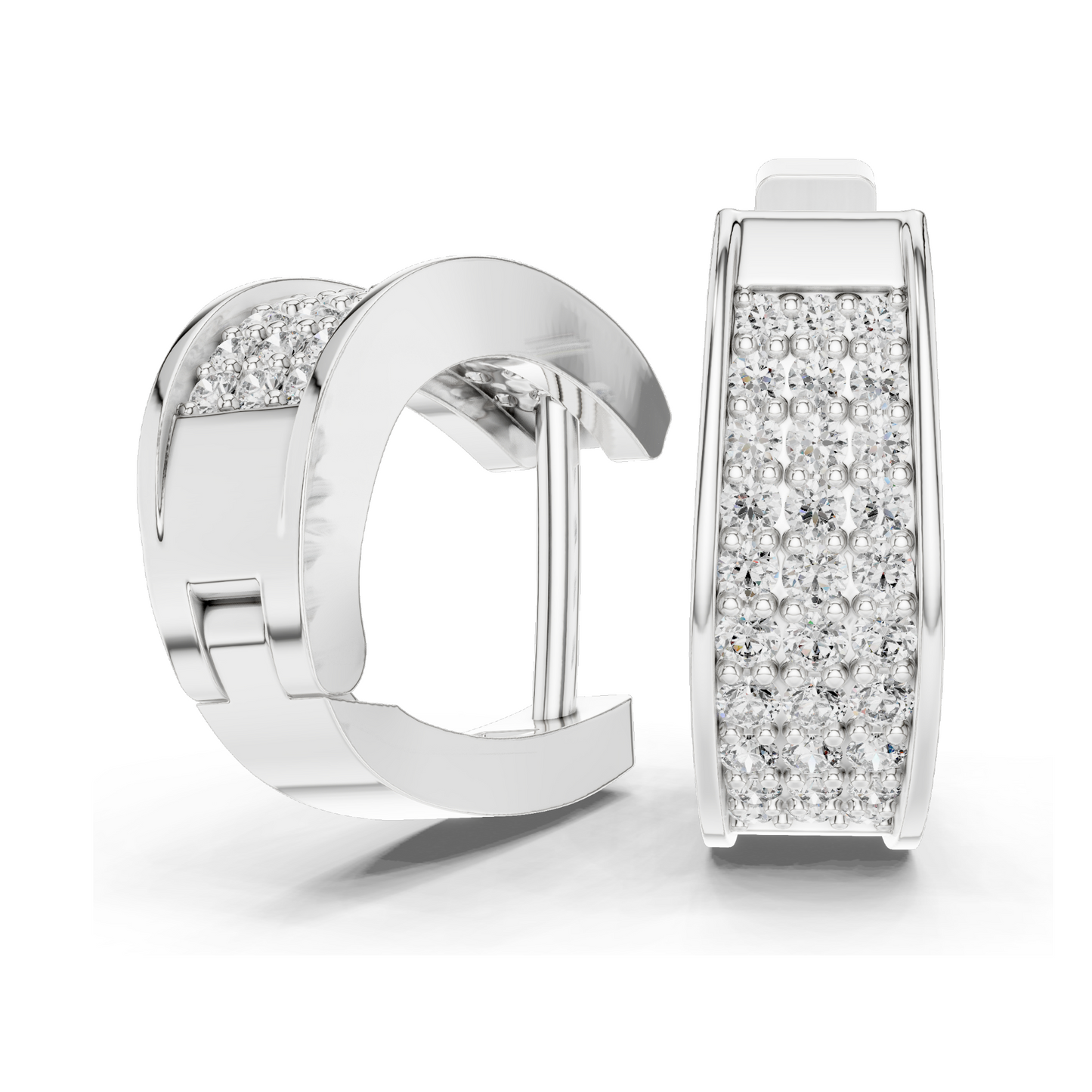 0.694 CT Lab-Grown Diamond Hoop Earrings | Round Brilliant Cut | 18KT, 14KT, 10KT Gold & 925 Silver | Rose, Yellow, White Gold | Luxury Fine Jewelry