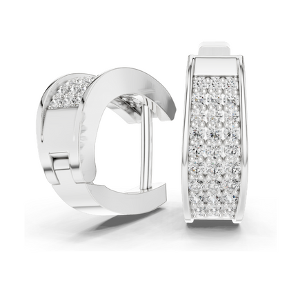 0.694 CT Lab-Grown Diamond Hoop Earrings | Round Brilliant Cut | 18KT, 14KT, 10KT Gold & 925 Silver | Rose, Yellow, White Gold | Luxury Fine Jewelry