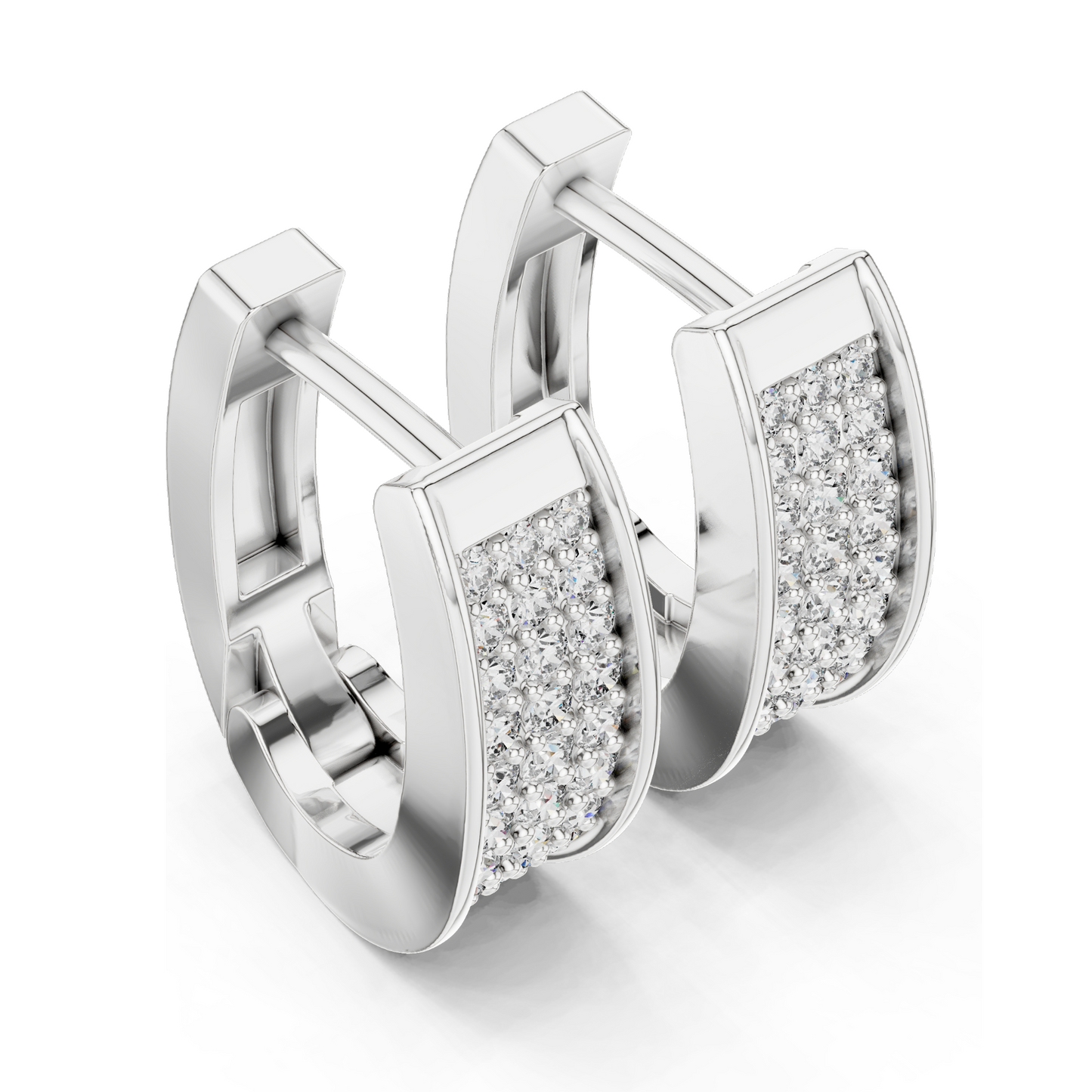 0.694 CT Lab-Grown Diamond Hoop Earrings | Round Brilliant Cut | 18KT, 14KT, 10KT Gold & 925 Silver | Rose, Yellow, White Gold | Luxury Fine Jewelry