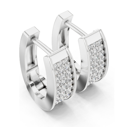 0.694 CT Lab-Grown Diamond Hoop Earrings | Round Brilliant Cut | 18KT, 14KT, 10KT Gold & 925 Silver | Rose, Yellow, White Gold | Luxury Fine Jewelry