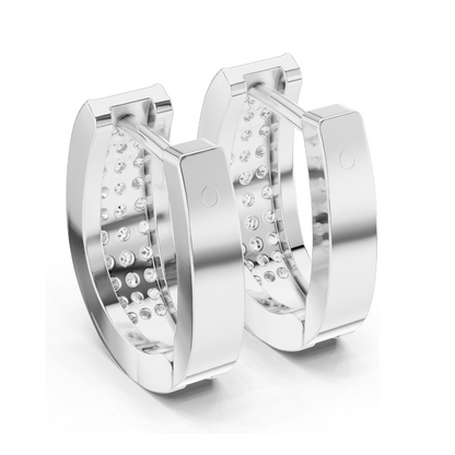 0.694 CT Lab-Grown Diamond Hoop Earrings | Round Brilliant Cut | 18KT, 14KT, 10KT Gold & 925 Silver | Rose, Yellow, White Gold | Luxury Fine Jewelry