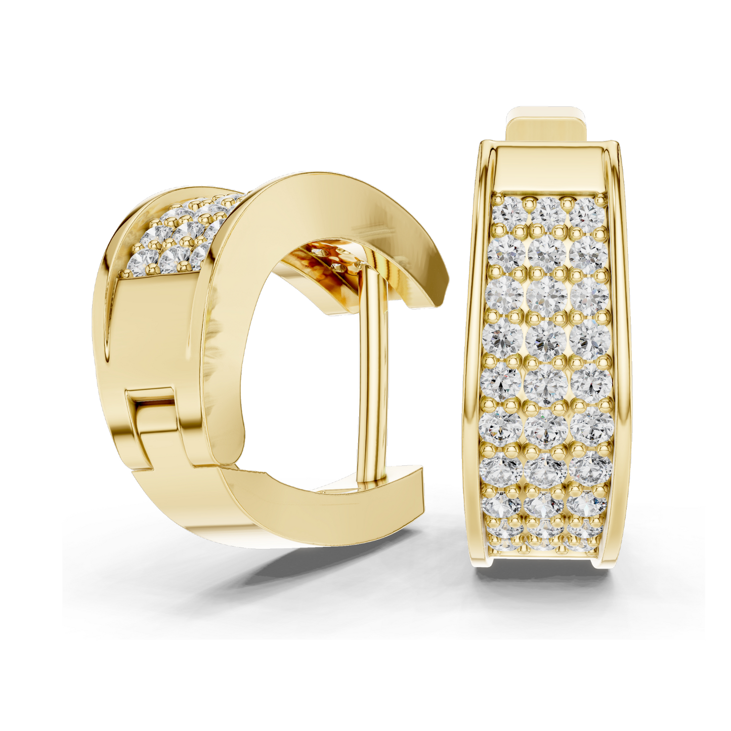 0.694 CT Lab-Grown Diamond Hoop Earrings | Round Brilliant Cut | 18KT, 14KT, 10KT Gold & 925 Silver | Rose, Yellow, White Gold | Luxury Fine Jewelry