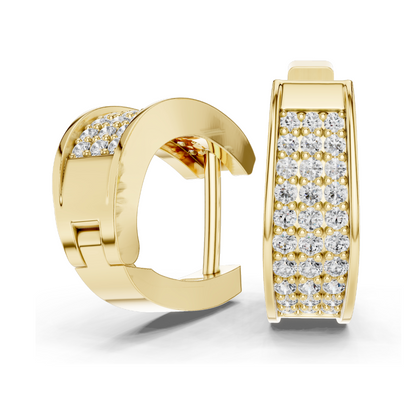 0.694 CT Lab-Grown Diamond Hoop Earrings | Round Brilliant Cut | 18KT, 14KT, 10KT Gold & 925 Silver | Rose, Yellow, White Gold | Luxury Fine Jewelry