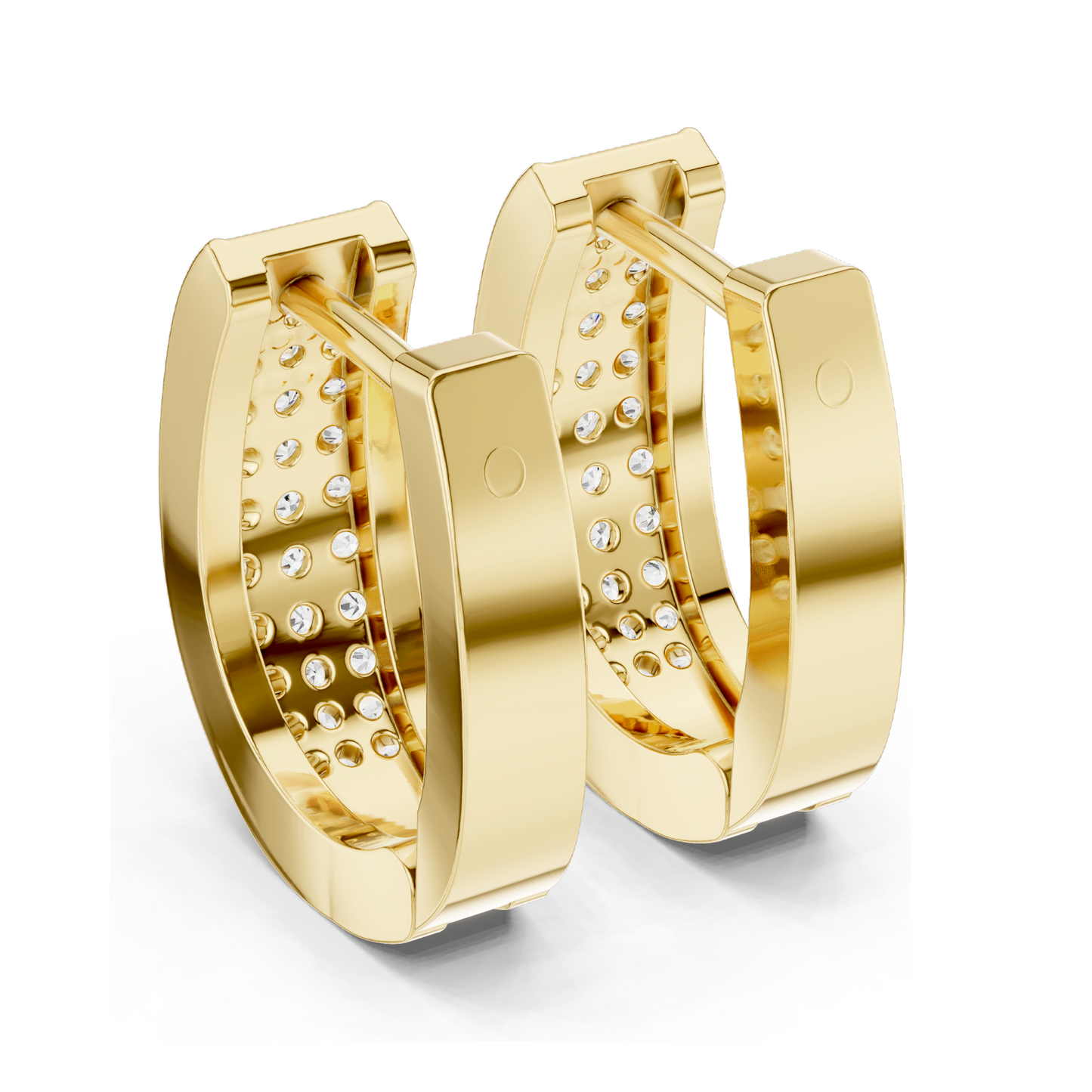 0.694 CT Lab-Grown Diamond Hoop Earrings | Round Brilliant Cut | 18KT, 14KT, 10KT Gold & 925 Silver | Rose, Yellow, White Gold | Luxury Fine Jewelry