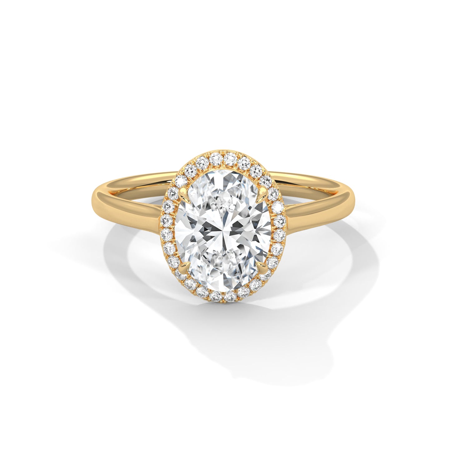 2ct Oval Lab Diamond Engagement Ring in Rose Gold | VVS Halo Ring | Delicate Pave Band | Ethical Bridal Jewelry | Maz Jewels