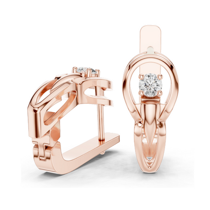 0.18 CT Lab Diamond Earrings | VVS-VS EF CVD Diamonds | 18KT, 14KT, 10KT Gold & 925 Silver | Rose, Yellow, White Gold | Luxury Fine Jewelry