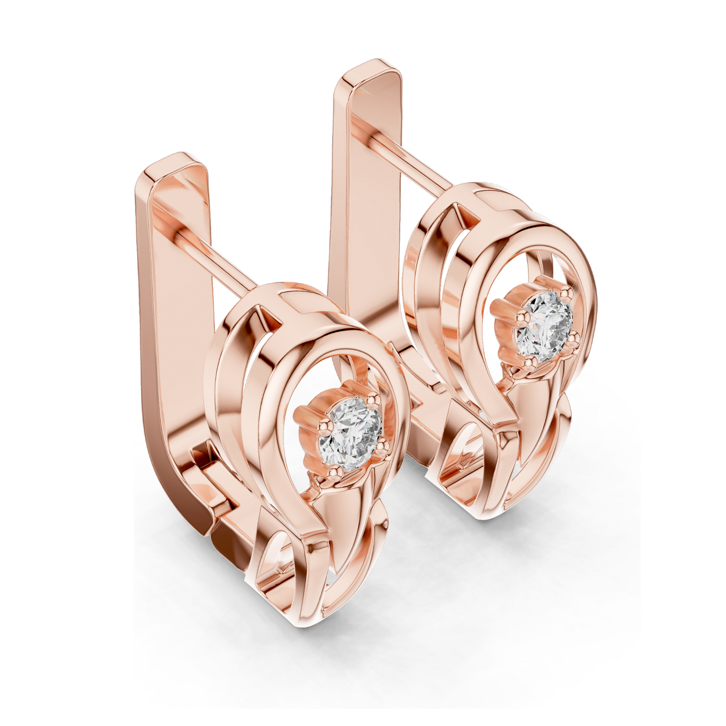 0.18 CT Lab Diamond Earrings | VVS-VS EF CVD Diamonds | 18KT, 14KT, 10KT Gold & 925 Silver | Rose, Yellow, White Gold | Luxury Fine Jewelry