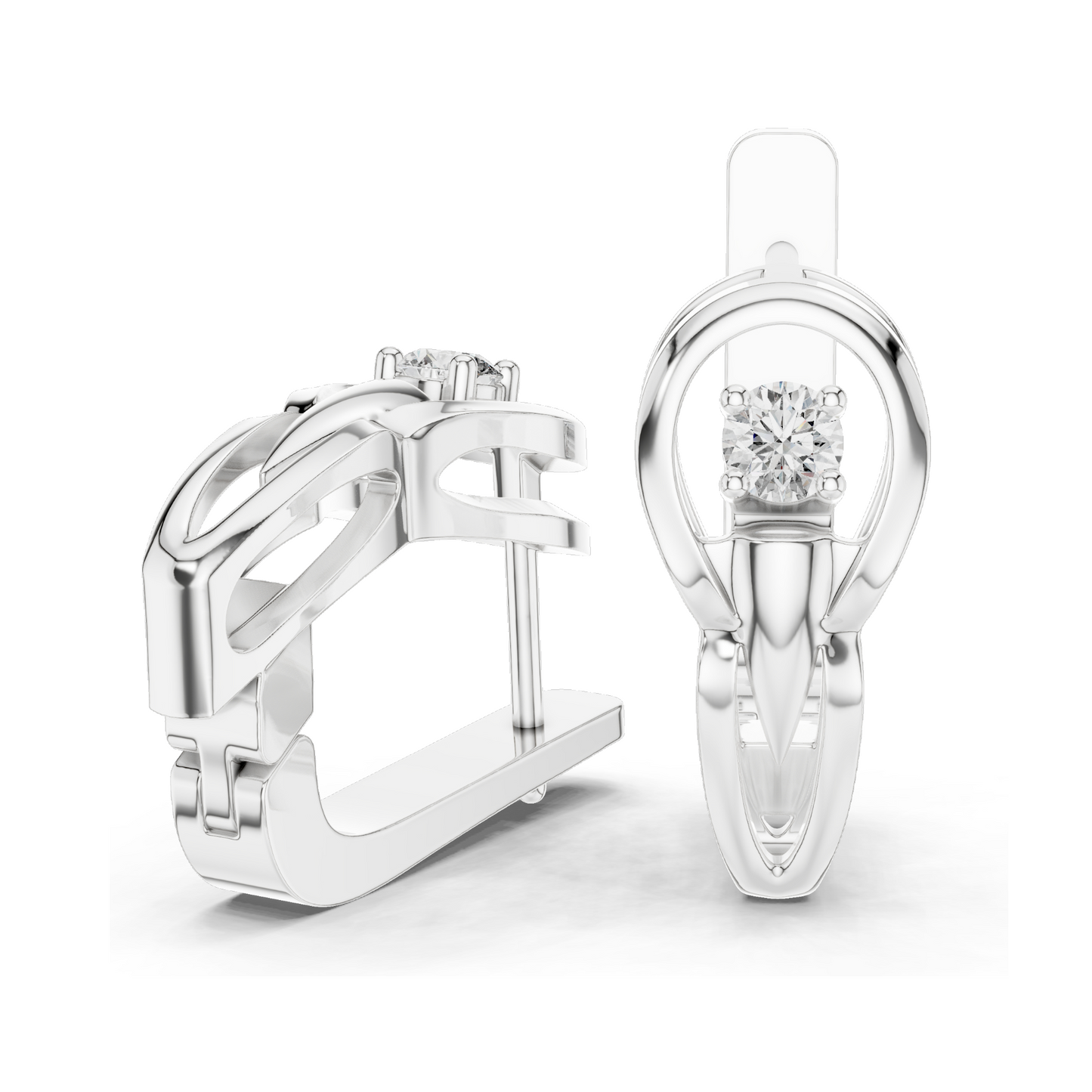 0.18 CT Lab Diamond Earrings | VVS-VS EF CVD Diamonds | 18KT, 14KT, 10KT Gold & 925 Silver | Rose, Yellow, White Gold | Luxury Fine Jewelry