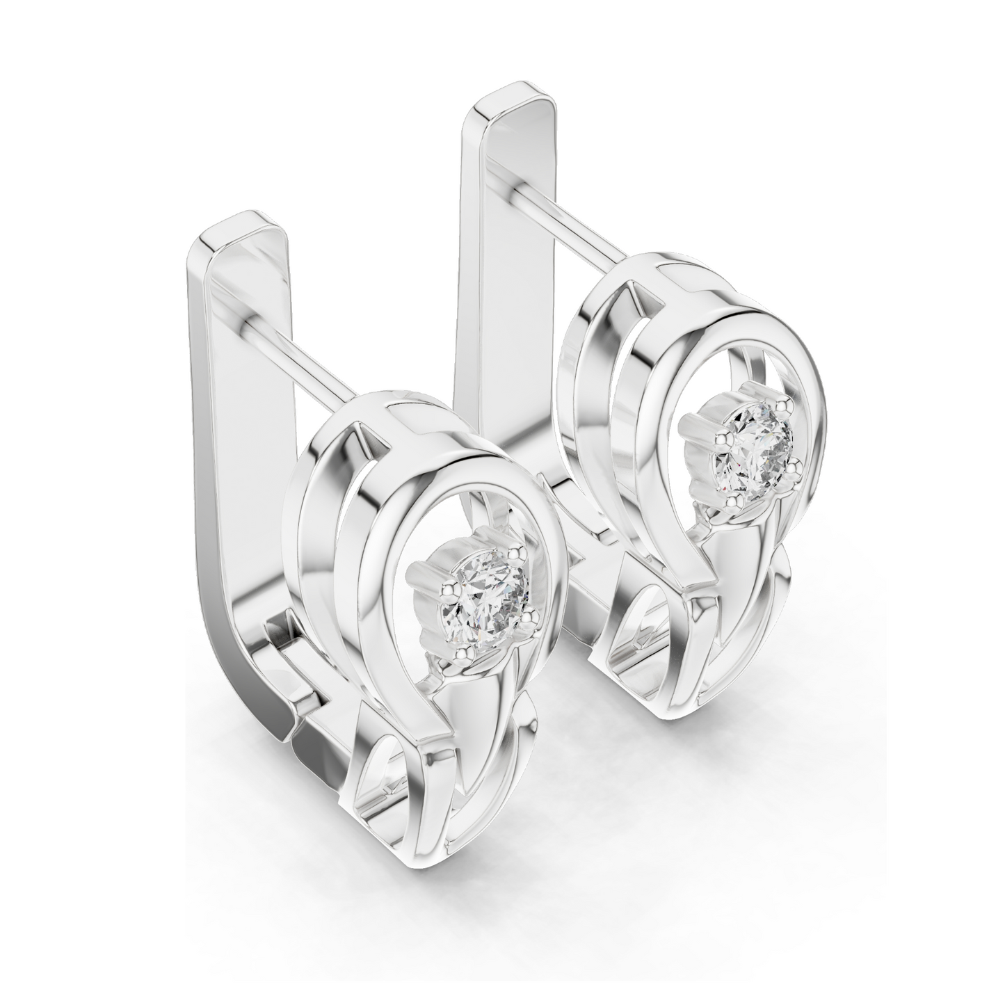 0.18 CT Lab Diamond Earrings | VVS-VS EF CVD Diamonds | 18KT, 14KT, 10KT Gold & 925 Silver | Rose, Yellow, White Gold | Luxury Fine Jewelry