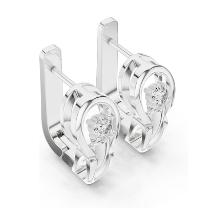 0.18 CT Lab Diamond Earrings | VVS-VS EF CVD Diamonds | 18KT, 14KT, 10KT Gold & 925 Silver | Rose, Yellow, White Gold | Luxury Fine Jewelry