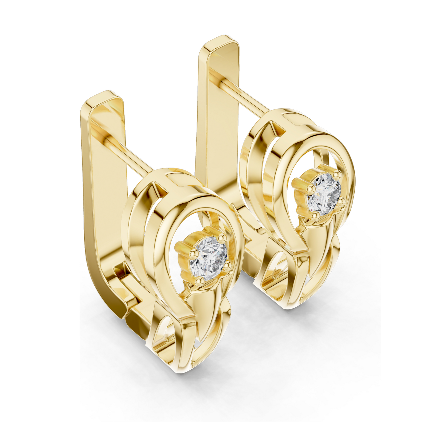 0.18 CT Lab Diamond Earrings | VVS-VS EF CVD Diamonds | 18KT, 14KT, 10KT Gold & 925 Silver | Rose, Yellow, White Gold | Luxury Fine Jewelry
