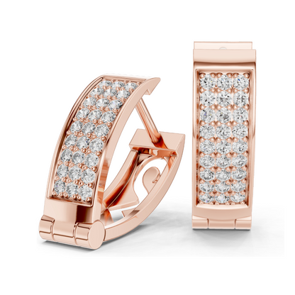 0.54 CT Lab-Created Diamond Hoop Earrings | VVS-VS Clarity, EF Color | 18KT, 14KT, 10KT Gold & 925 Silver | Rose, Yellow, White Gold | Luxury Fine Jewelry