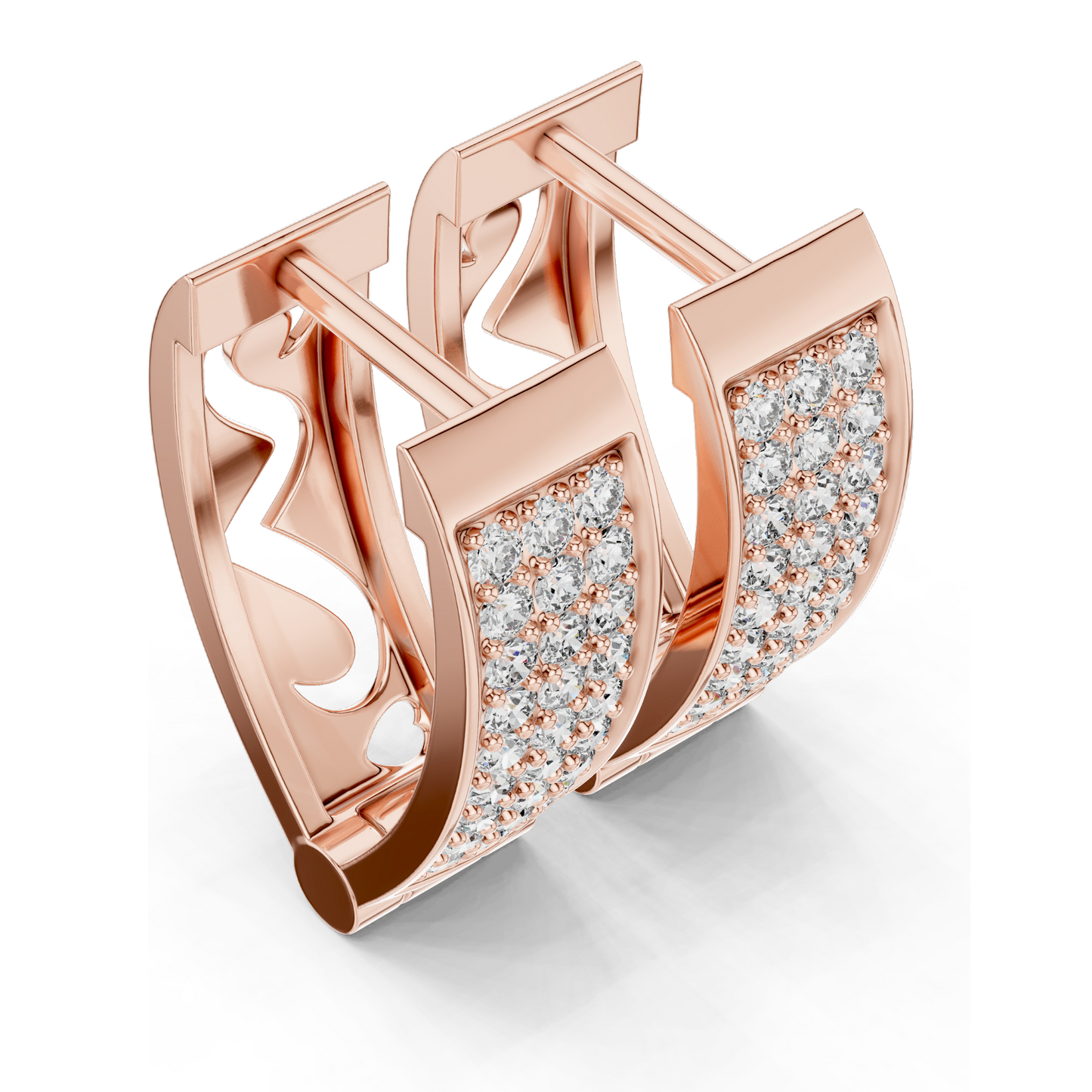 0.54 CT Lab-Created Diamond Hoop Earrings | VVS-VS Clarity, EF Color | 18KT, 14KT, 10KT Gold & 925 Silver | Rose, Yellow, White Gold | Luxury Fine Jewelry