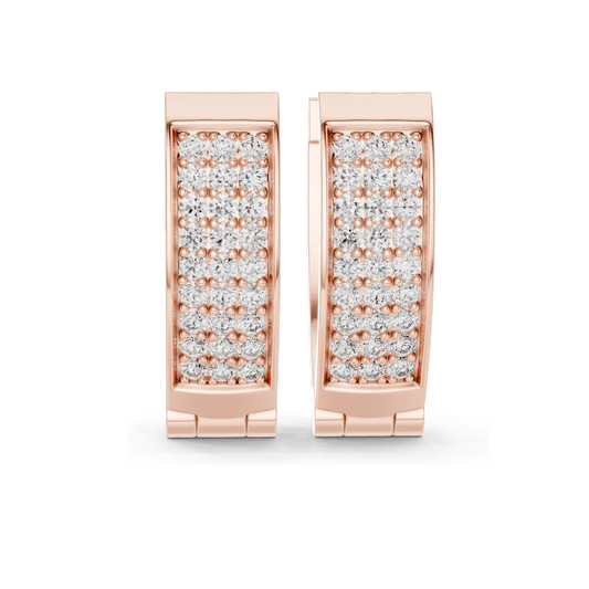 0.54 CT Lab-Created Diamond Hoop Earrings | VVS-VS Clarity, EF Color | 18KT, 14KT, 10KT Gold & 925 Silver | Rose, Yellow, White Gold | Luxury Fine Jewelry