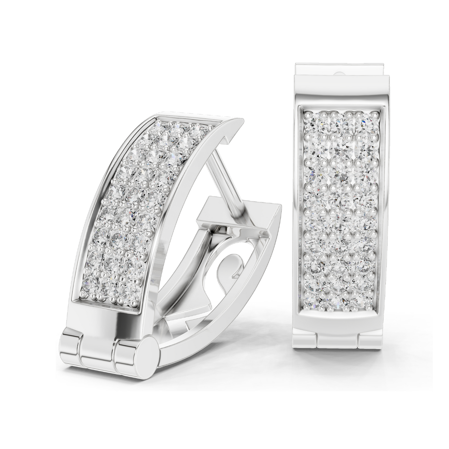 0.54 CT Lab-Created Diamond Hoop Earrings | VVS-VS Clarity, EF Color | 18KT, 14KT, 10KT Gold & 925 Silver | Rose, Yellow, White Gold | Luxury Fine Jewelry