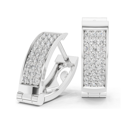 0.54 CT Lab-Created Diamond Hoop Earrings | VVS-VS Clarity, EF Color | 18KT, 14KT, 10KT Gold & 925 Silver | Rose, Yellow, White Gold | Luxury Fine Jewelry