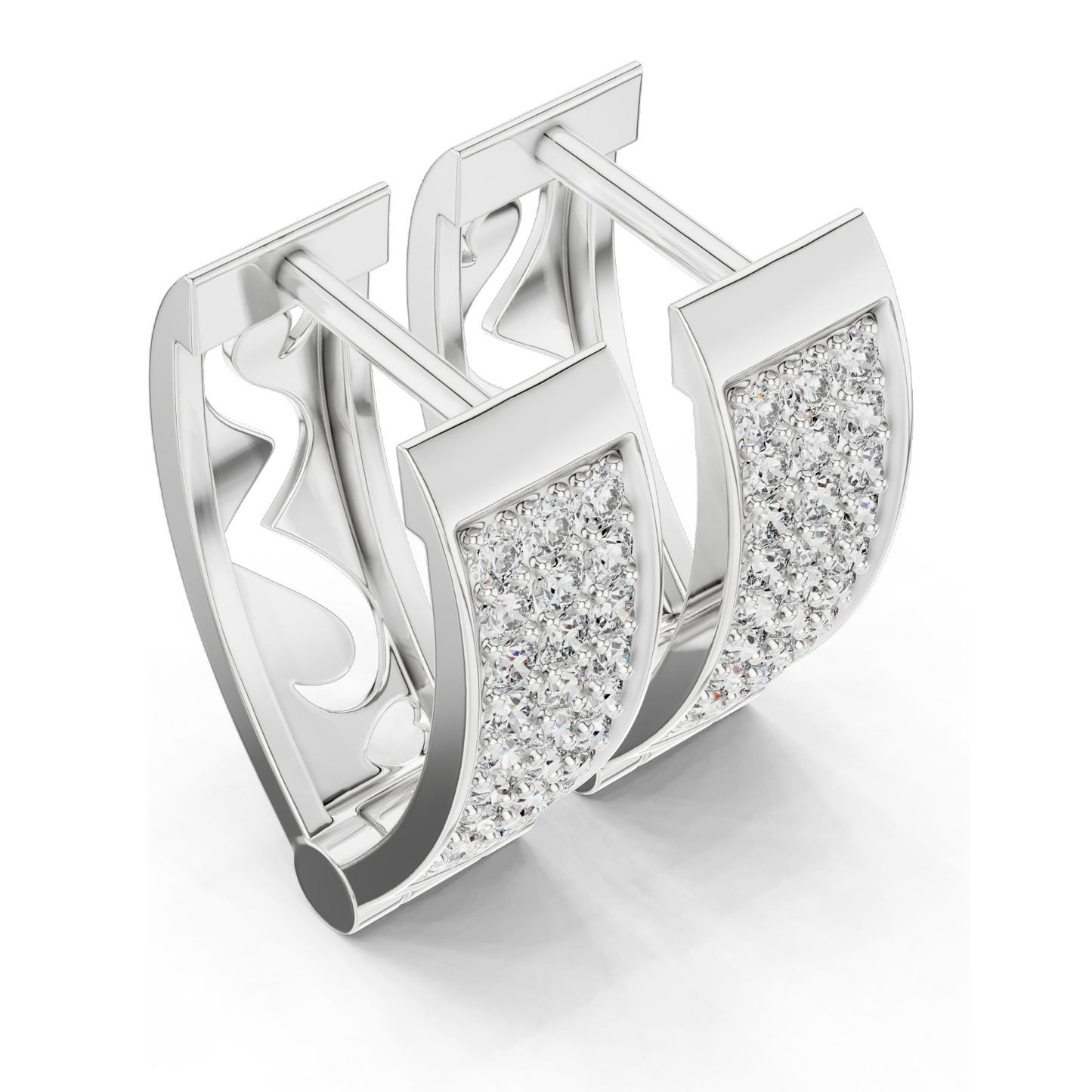 0.54 CT Lab-Created Diamond Hoop Earrings | VVS-VS Clarity, EF Color | 18KT, 14KT, 10KT Gold & 925 Silver | Rose, Yellow, White Gold | Luxury Fine Jewelry