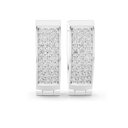 0.54 CT Lab-Created Diamond Hoop Earrings | VVS-VS Clarity, EF Color | 18KT, 14KT, 10KT Gold & 925 Silver | Rose, Yellow, White Gold | Luxury Fine Jewelry