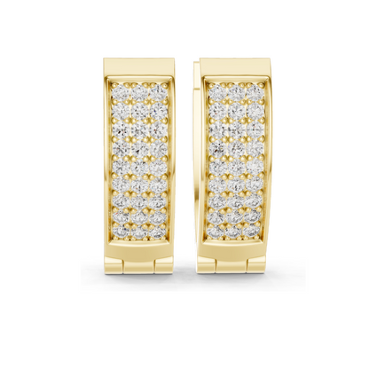 0.54 CT Lab-Created Diamond Hoop Earrings | VVS-VS Clarity, EF Color | 18KT, 14KT, 10KT Gold & 925 Silver | Rose, Yellow, White Gold | Luxury Fine Jewelry