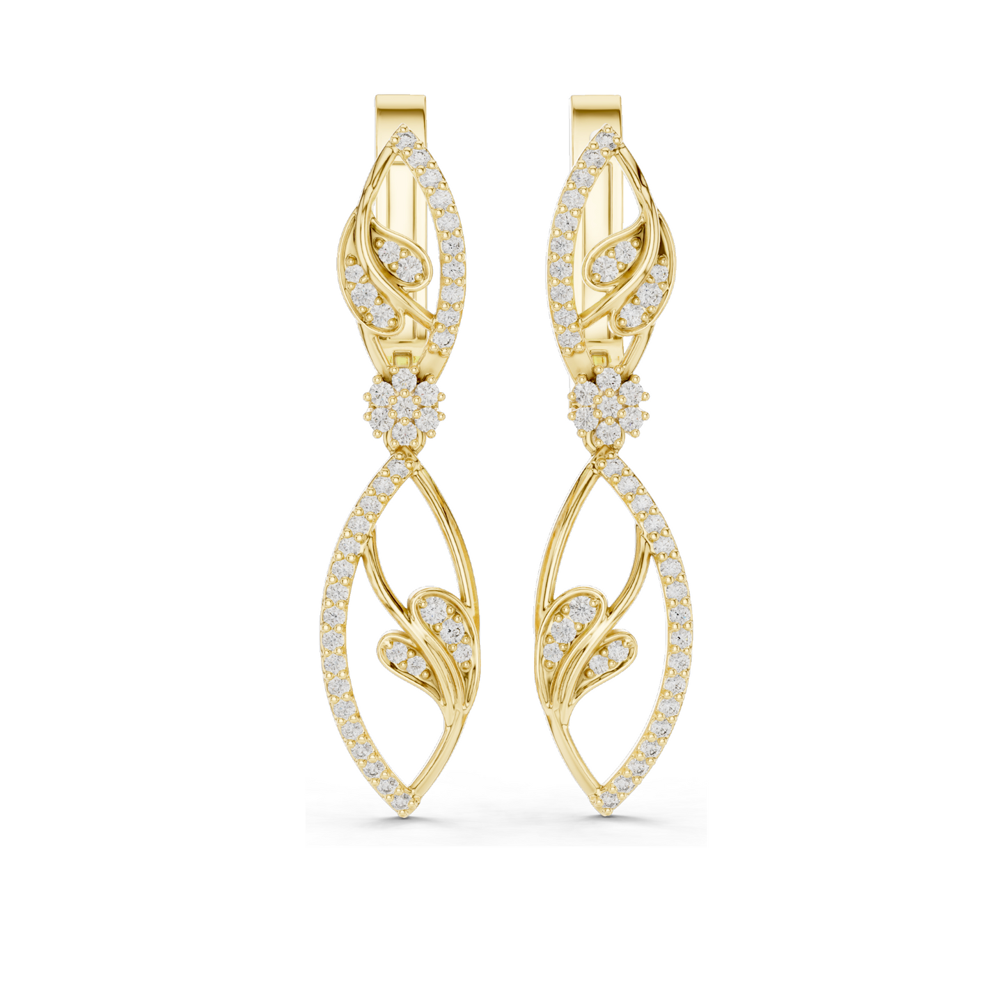 0.732 CT Lab Diamond Earrings | VVS-VS-EF CVD Diamonds | 18KT, 14KT, 10KT Gold & 925 Silver | Rose, Yellow, White Gold | Luxury Fine Jewelry