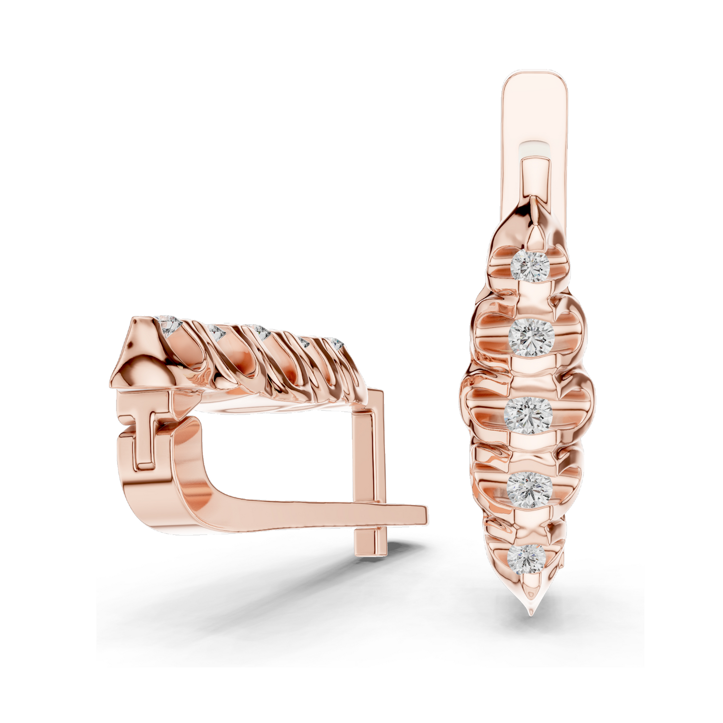 0.262 CT Lab Diamond Hoop Earrings | VVS-VS EF CVD Diamonds | 18KT, 14KT, 10KT Gold & 925 Silver | Rose, Yellow, White Gold | Ethical Fine Jewelry
