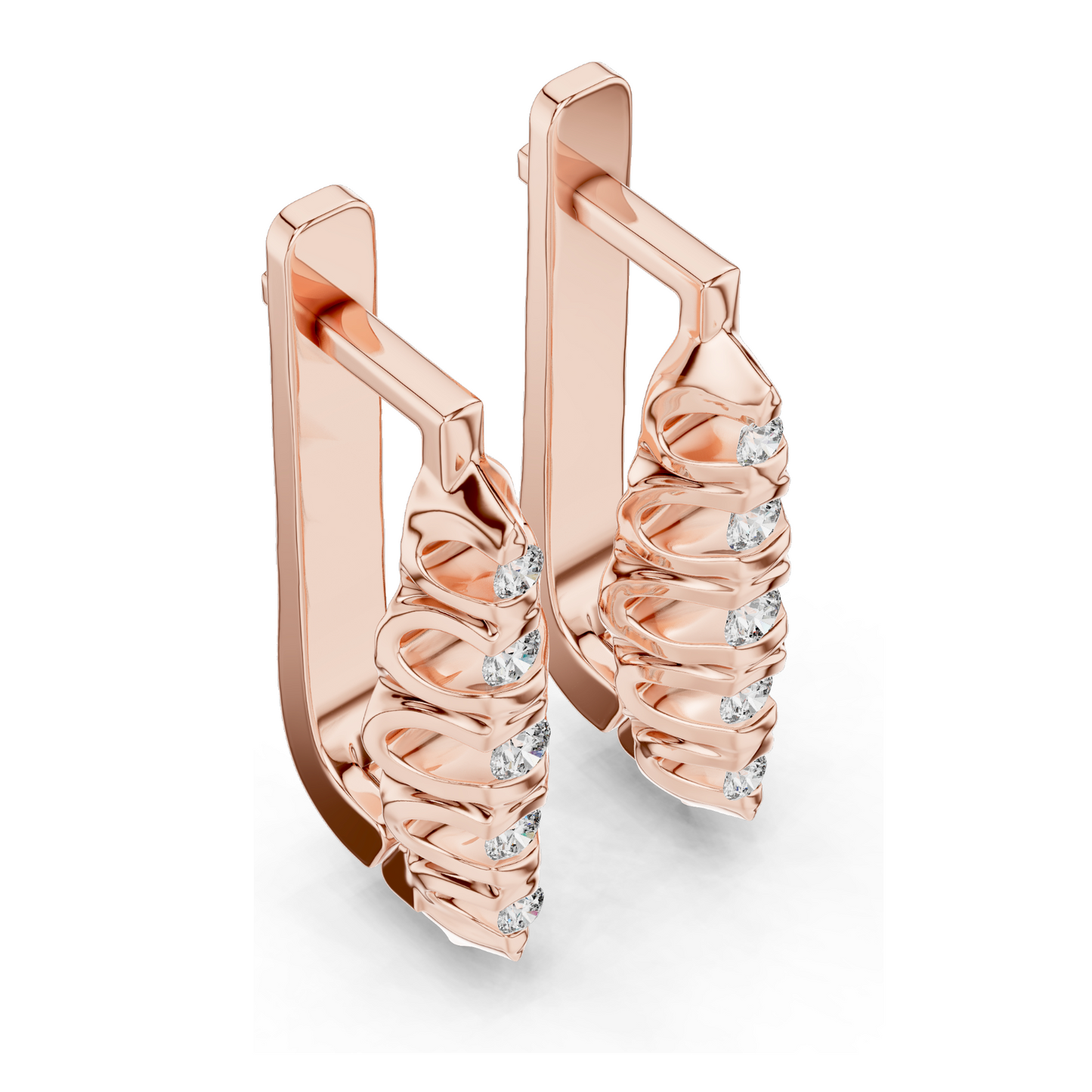 0.262 CT Lab Diamond Hoop Earrings | VVS-VS EF CVD Diamonds | 18KT, 14KT, 10KT Gold & 925 Silver | Rose, Yellow, White Gold | Ethical Fine Jewelry