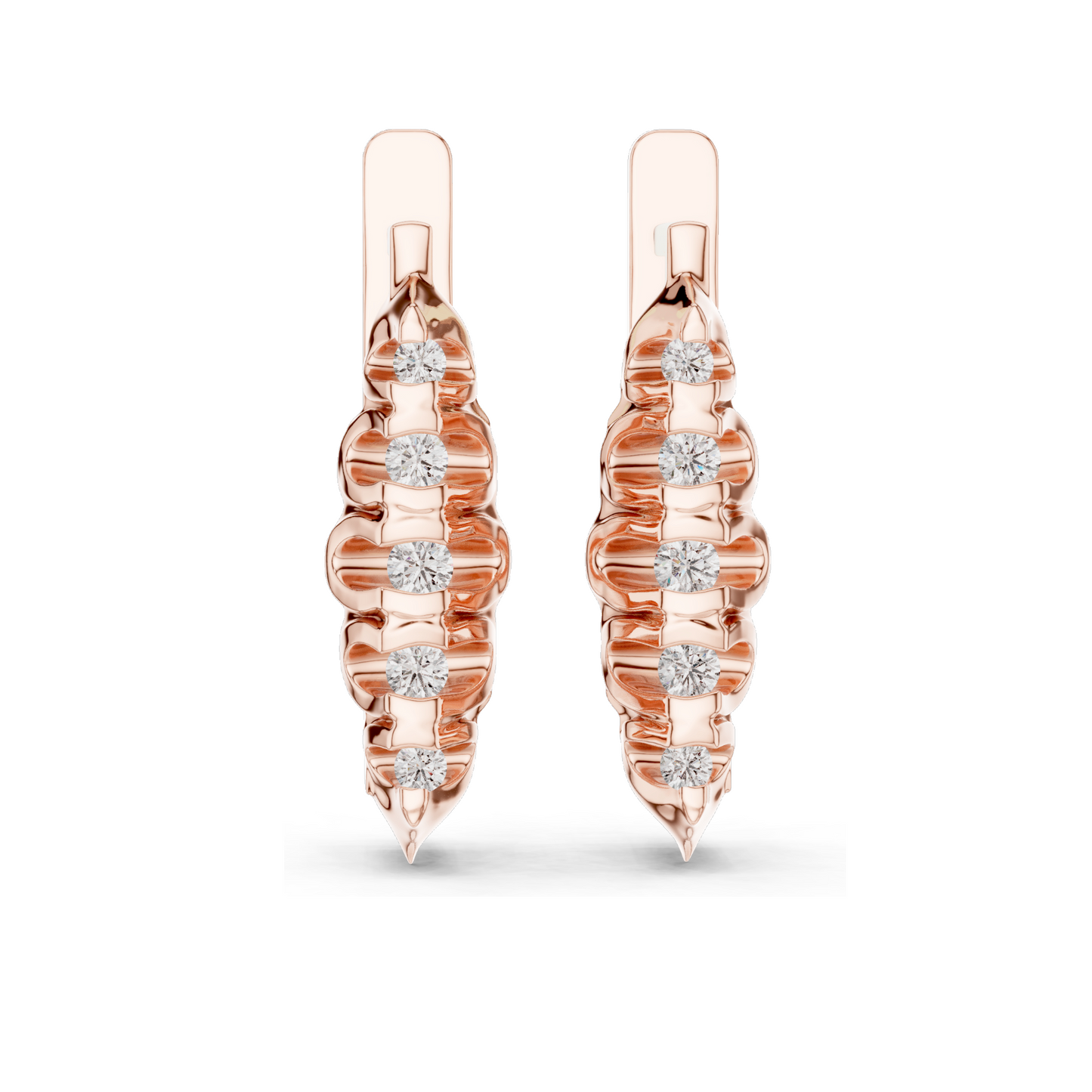 0.262 CT Lab Diamond Hoop Earrings | VVS-VS EF CVD Diamonds | 18KT, 14KT, 10KT Gold & 925 Silver | Rose, Yellow, White Gold | Ethical Fine Jewelry