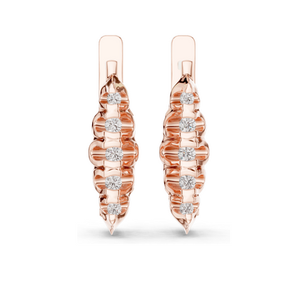 0.262 CT Lab Diamond Hoop Earrings | VVS-VS EF CVD Diamonds | 18KT, 14KT, 10KT Gold & 925 Silver | Rose, Yellow, White Gold | Ethical Fine Jewelry