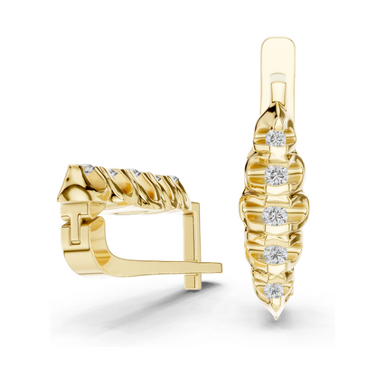 0.262 CT Lab Diamond Hoop Earrings | VVS-VS EF CVD Diamonds | 18KT, 14KT, 10KT Gold & 925 Silver | Rose, Yellow, White Gold | Ethical Fine Jewelry