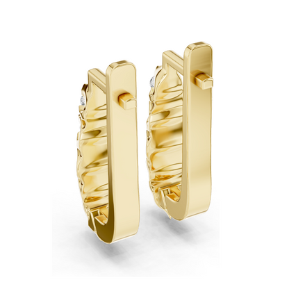 0.262 CT Lab Diamond Hoop Earrings | VVS-VS EF CVD Diamonds | 18KT, 14KT, 10KT Gold & 925 Silver | Rose, Yellow, White Gold | Ethical Fine Jewelry