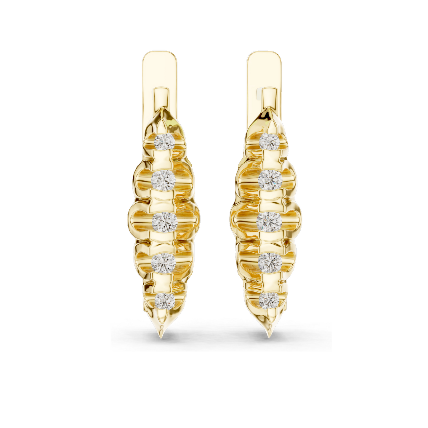 0.262 CT Lab Diamond Hoop Earrings | VVS-VS EF CVD Diamonds | 18KT, 14KT, 10KT Gold & 925 Silver | Rose, Yellow, White Gold | Ethical Fine Jewelry