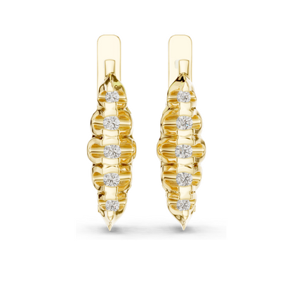 0.262 CT Lab Diamond Hoop Earrings | VVS-VS EF CVD Diamonds | 18KT, 14KT, 10KT Gold & 925 Silver | Rose, Yellow, White Gold | Ethical Fine Jewelry
